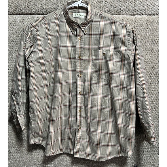 Orvis Long Sleeve 100% Cotton Button‎ Down Multicolored Men's Size XL - Picture 1 of 4